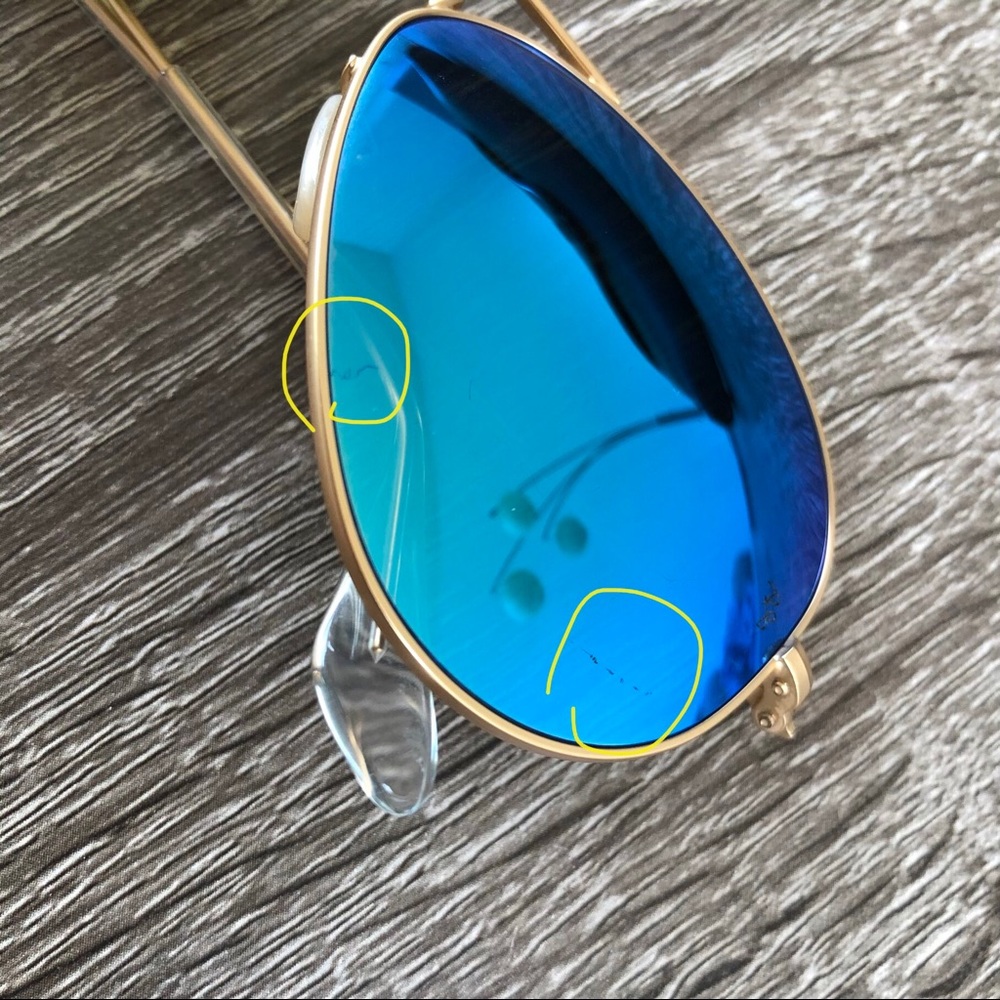Ray Ban gold blue flash aviator - Picture 3 of 5